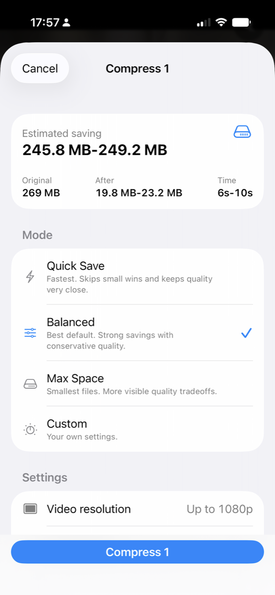 Brae compression setup